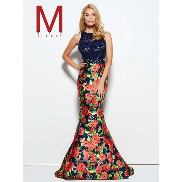 MAC Duggal Lame Mermaid Gown MSRP $499 Size 6 - Picture 2 of 7